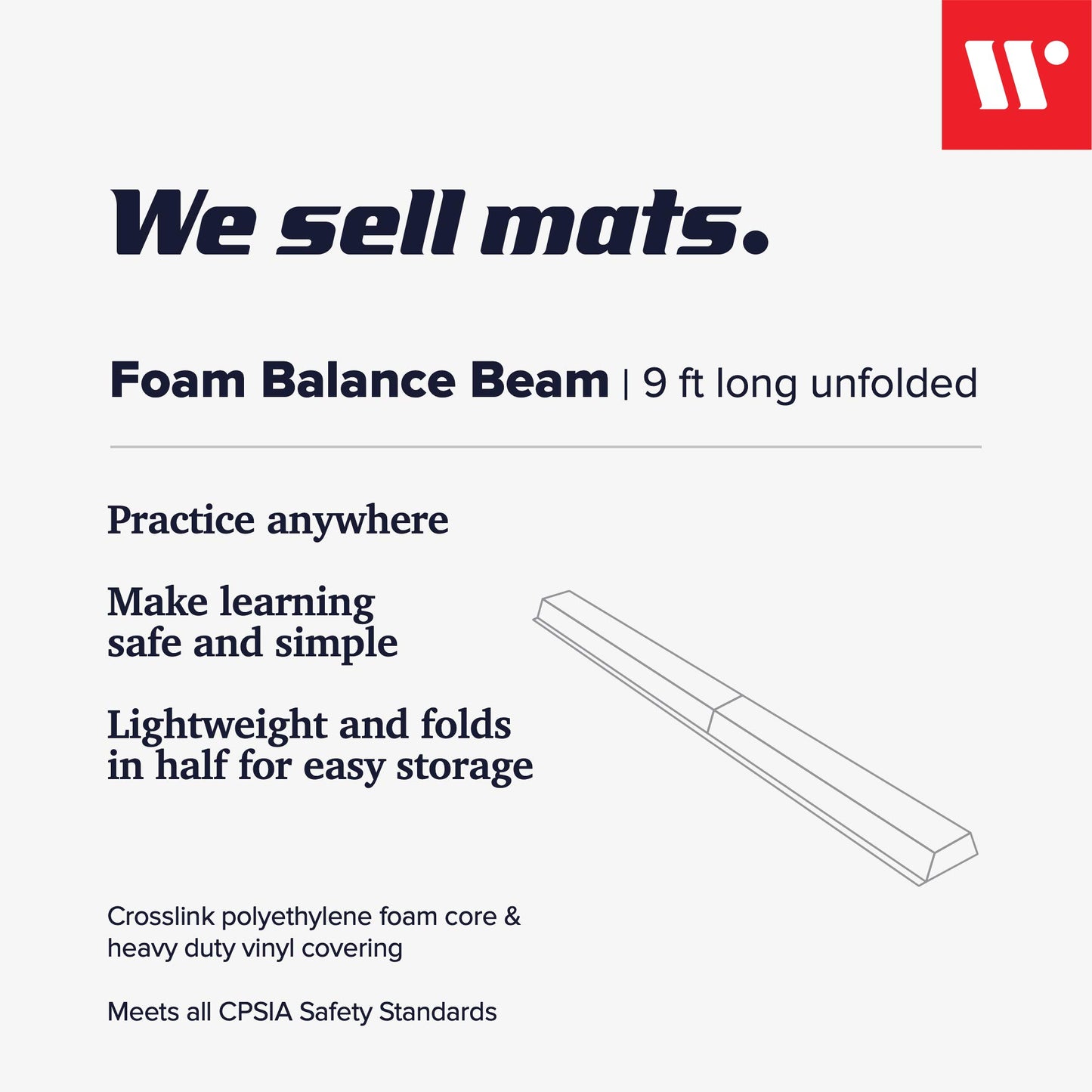 9 ft Folding Foam Balance Beam